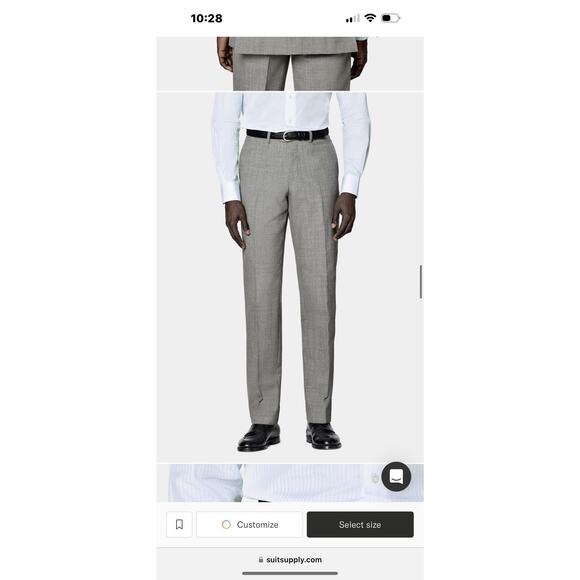 Suit Supply Lazio Suit Size 38 US Grey Perennial Tailored Fit Wool NWT $673 - Picture 4 of 16